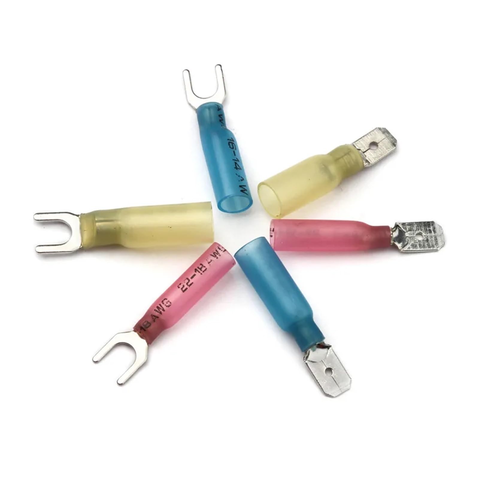 Assortiment de 260 cosses à isolées en U, Fourche, connecteurs épissure Bout, souder