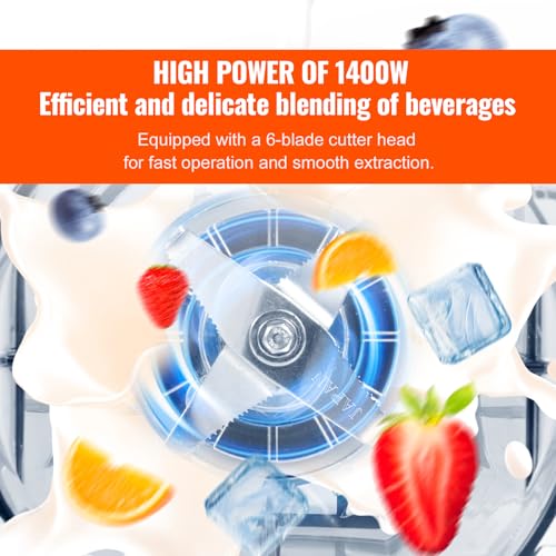 Happybuy Professional Blender with Shield, Commercial Countertop Blender, 68oz Glass Jar, Stainless Steel, 9 Speeds & 5 Functions for Shakes, Smoothies, Puree & Ice Crushing ? Black
