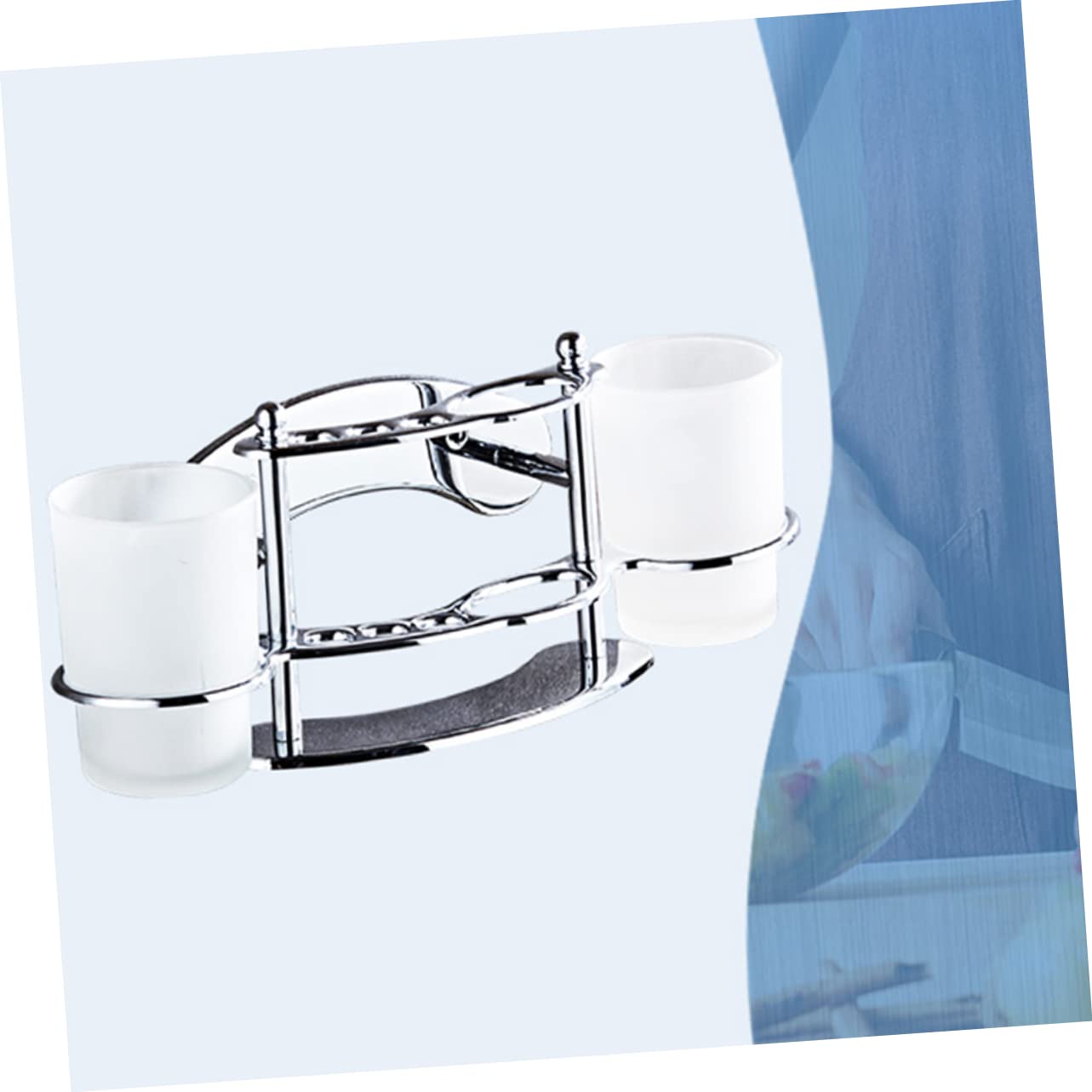 Vaguelly Portaspazzolino da Bagno Acciaio Resistente Supporto da Parete con Bicchiere per Spazzolini e Portasciugamani Organizer Compatto per Dentifricio e Accessori Bagno
