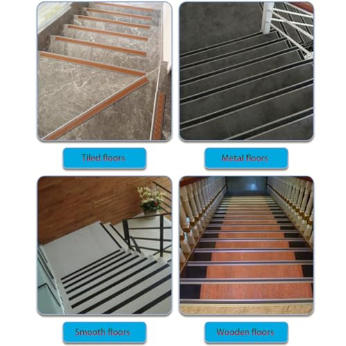 Protector de borde de escalera de PVC antideslizante con tira de umbral de 10 m y 3 cm de ancho 3
