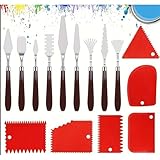 Palette Messer Und Abstreifermesser Malwerkzeug Set,15-teiliges Spachtel-Set Für Acrylmalerei – 9 Edelstahl-Malmesser & 6 Kunststoff-Zahnspachtel Für Strukturpaste, Öl, Aquarell Und Mehr