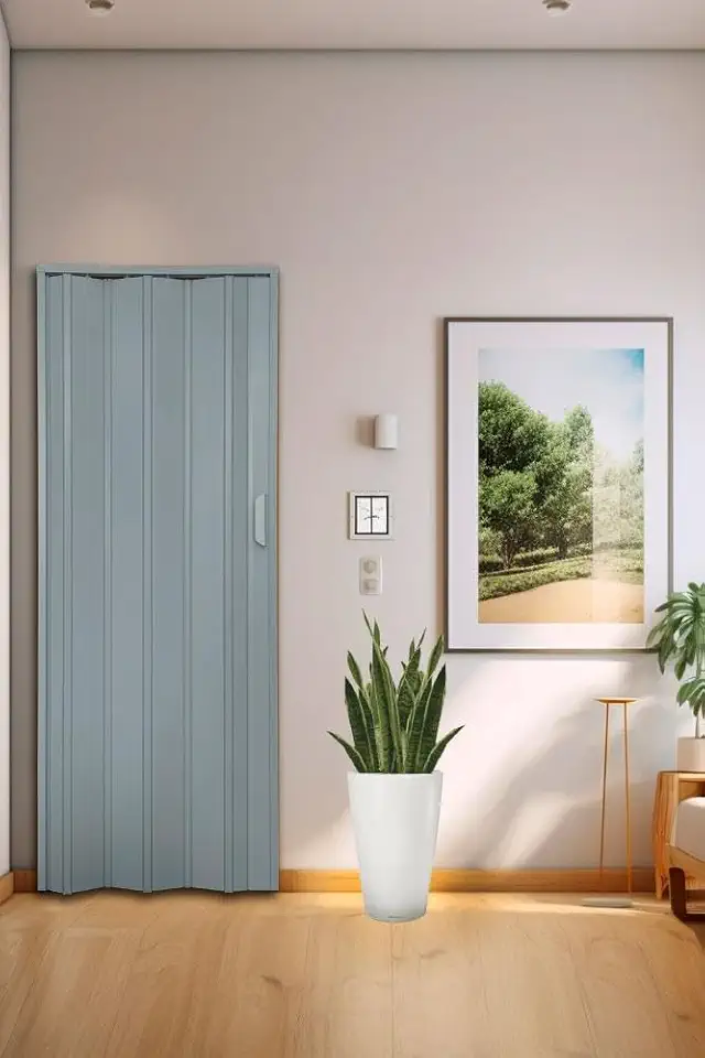 Porta Sanfonada de Pvc 210x115cm Bariri Cinza Granizo