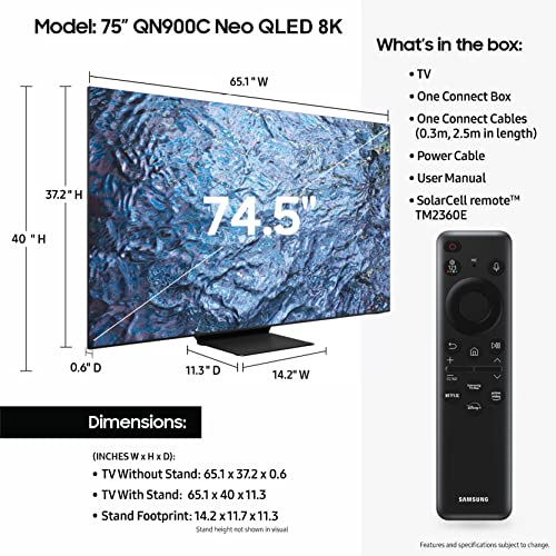 Samsung 75 inch QN900C 8K TV