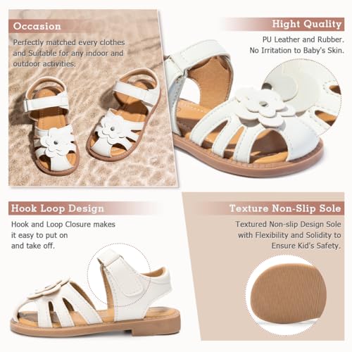 Image of Boys Girls Sandals Open Toe Breathable Princess Non-Slip Flats Summer Beach Lightweight Rubber Sole Sandals (Toddler /Little Kid)