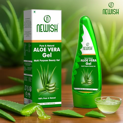 Image of Newish Pure Organic Aloe Vera Gel 130ml - Natural Hydration for Face, Skin & Hair | Soothing, Nourishing & Hair Growth Support | Men & Women