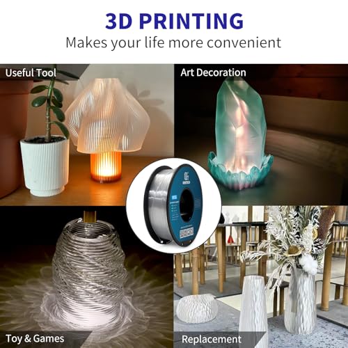 GEEETECH PETG Filament 1.75mm, PETG Transparent für 3D Drucker 1kg Spool, Clear Filament Maßgenauigkeit +/- 0,02 mm – Bild 3