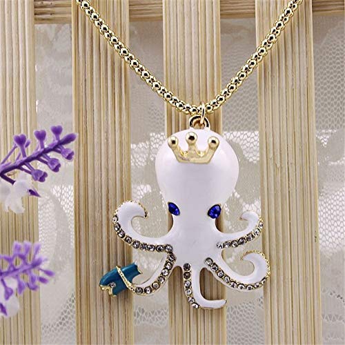 Preisvergleich Produktbild MUZIQQ Halskette Langer Abschnitt rote und weiße Krake Halskette Anhänger Schmuck