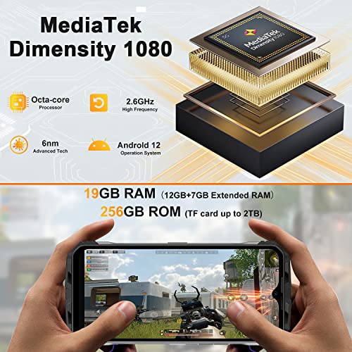 Doogee V Max (2023) 5G Rugged Smartphone, 22000Mah 20Gb+256Gb Android 12 Rugged Phones Unlocked, 120Hz 6.58" Rugged Cell Phone, Dual Hi-Res Speakers, 108Mp Main Camera, Night Vision, Nfc, Otg #TOP4