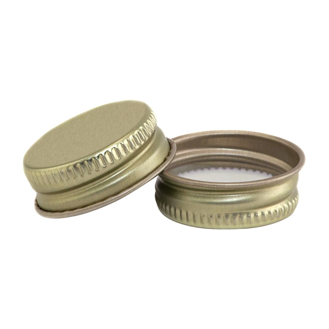 North Mountain Supply28-GM-15 28mm Gold Metal Screw Caps with Plastisol Liner - Pack of 15 Leak Proof Lids