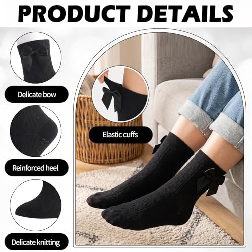 Image of Jspupifip 6 Pairs Lace Ruffle Frilly Crew Socks for Women Girls | Cotton Breathable Cute Princess Ankle Dress Lace Socks Thin Cool Casual Socks