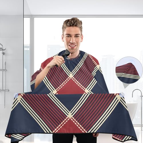 Capa profesional impermeable para corte de cabello azul marino con cierre ajustable miniatura 6