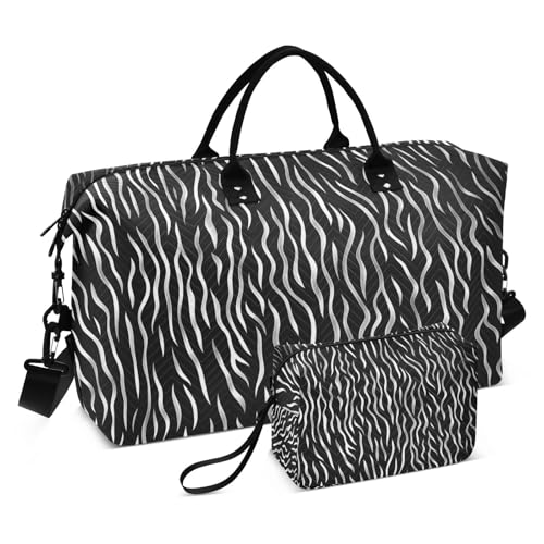 CEBUGI Fur Animal Print Quilted Duffle Bag for Women Large Carry On Travel Weekend Bag Hospital Bags for Labor and Delivery