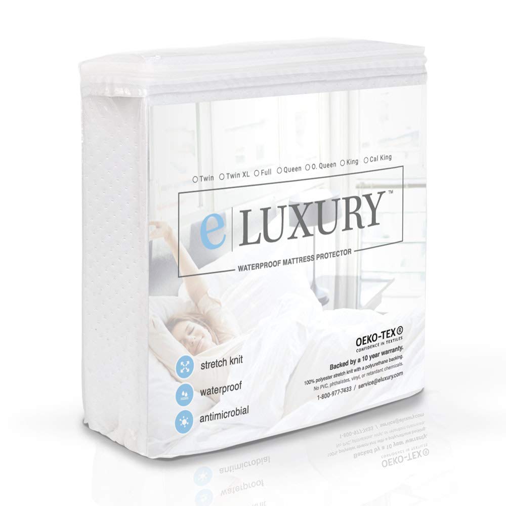eLuxurySupplyPremium Waterproof Mattress Protector - Protection from Liquids - Machine Washable Pad