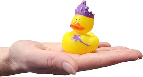 Miniatura 4 de Patos de goma geniales para niñas, estrellas de princesa rosa y morado (2 pulgadas), tamaño estándar. (paquete de 12) lindos juguetes de piscina de