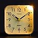 Tinload Small Battery Operated Analog Travel Alarm Clock Silent Non Ticking,Gentle Wake, Ascending Beep Sounds, Snooze,Lighted on Demand, Glow in Dark dial,Easy Set
