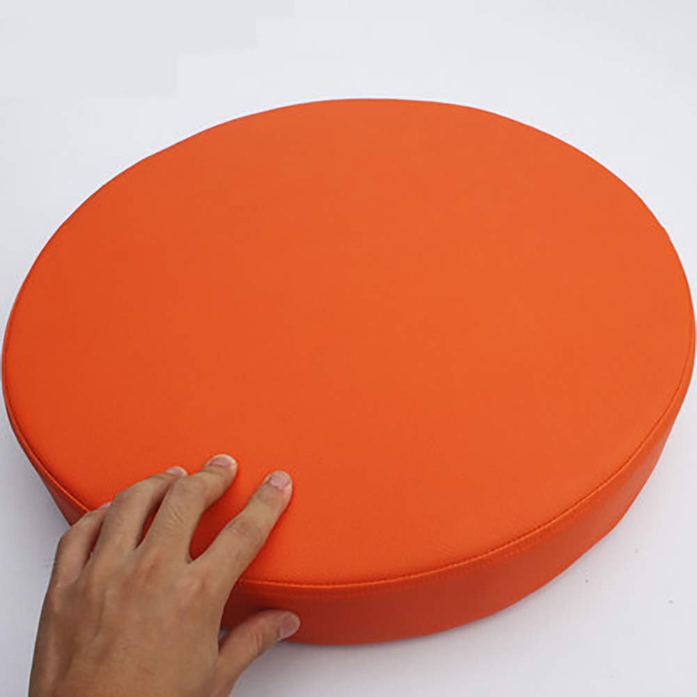 Coussin de siège rond tatami orange 40x40x8cm en éponge épaisse