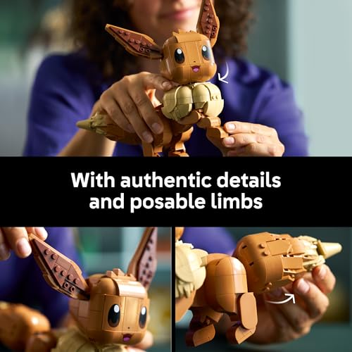 Image of LEGO Pokemon Eevee - Collectible Building Set for Adults, Ages 18+ - Posable Pokemon Figure for Display - Desk, Bookshelf or Home Office Decor - Gift for Men & Women - 72151