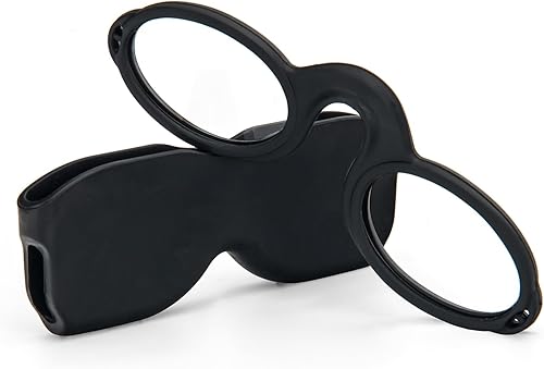 REAVEE Lentes de lectura ultra delgados sin brazos para hombres y mujeres, lectores pequeños y planos, tamaño de bolsillo compacto con soporte