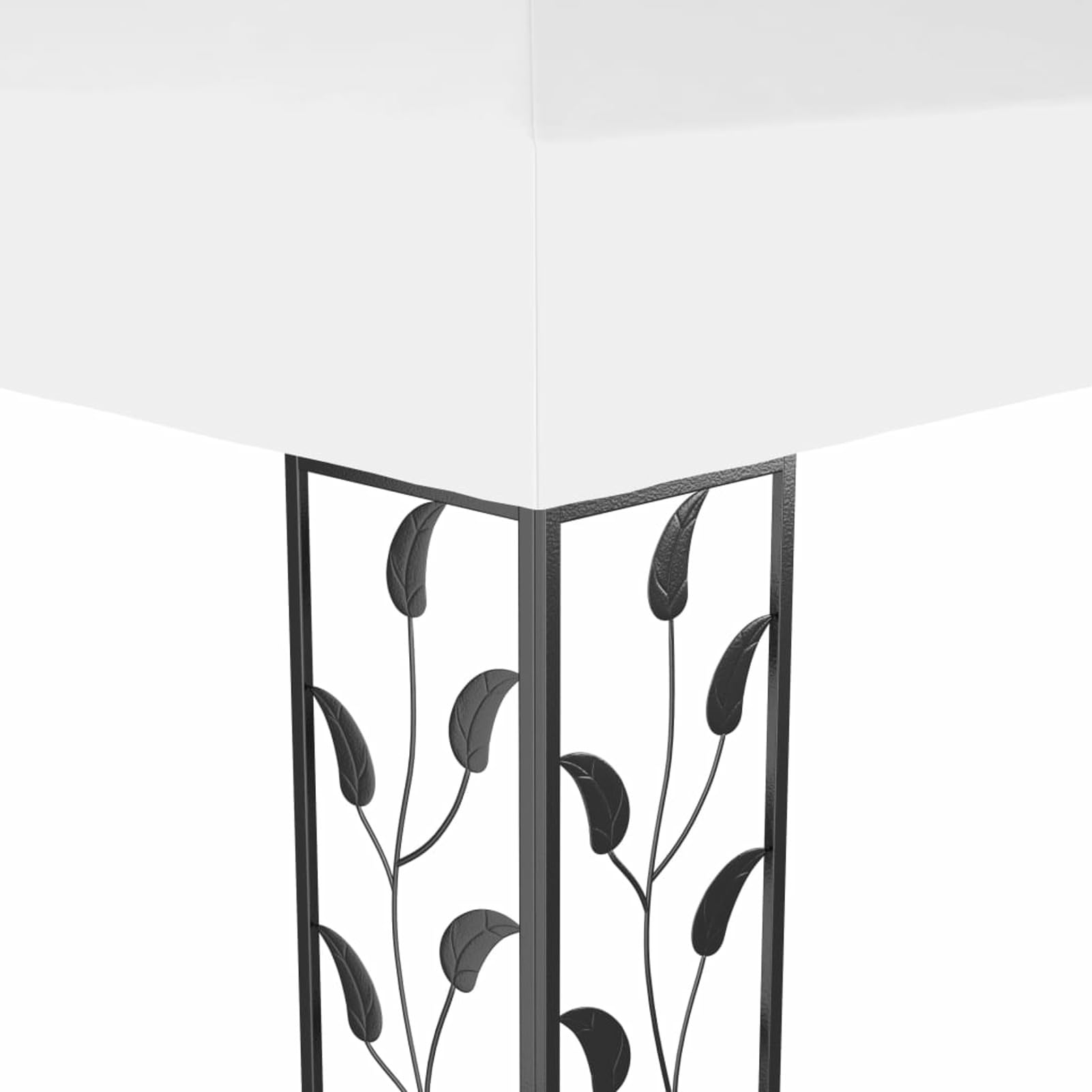 ARKEM Gazebo con Tetto Doppio e Stringa di Luci LED 3x4 m Bianco,Gazebo Pergola Con Telo Impermeabile Richiudibile E Struttura Rettangolare In Acciaio Inossidabile Ad Alta Densità, Per Arredo Giardino