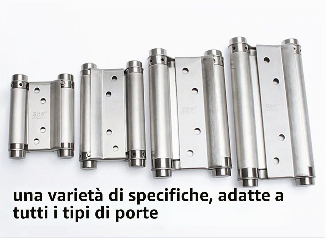 Ranbo152mm cerniera a molla a doppia azione,cerniere per porte a battente due vie in 304 Acciaio Inox,chiusura automatica,tensione regolabile,per pendolo,saloon,caffè,bar.carico massimo 40 kg(2 pz)