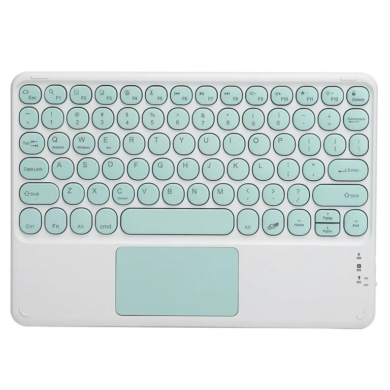 Image of FKU Rechargeable Bluetooth 5.0 Keyboard with Touchpad,78 Keys Ultra Slim Quiet Wireless Keyboard with Trackpad, Compatible Multimedia Keyboard for PC, Tablets, Smartphones, Laptops (Dark Green)