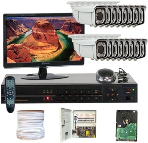 Professional 16 Channel H.264 960H & D1 Realtime DVR Security Camera System with16 X 1/3" Effio-E CCD Camera. 700 TV lines, 2.8~12mm varifocal lens, 66 IR LEDs, 196 ft IR Distance. Free LED Monitor. 4 CH WD1 +12 CH WCIF Recroding +16 CH playback. iPhone, Android Viewing. New color graphical menu. Network live, backup, playback, USB2.0 Backup, PTZ Control