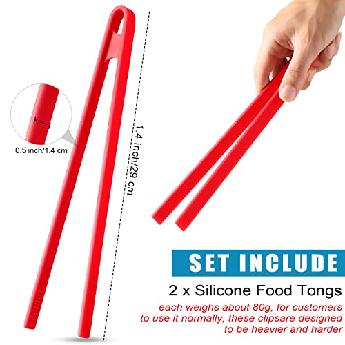 2 Pieces 11.8 Inch Silicone Trivet Tongs For Cooking Silicone Tongs Kitchen Utensils Heat Resistant Non-Stick Silicone Food Tongs Cooking Tongs Bbq Grilling Tongs (Black) #TOP2