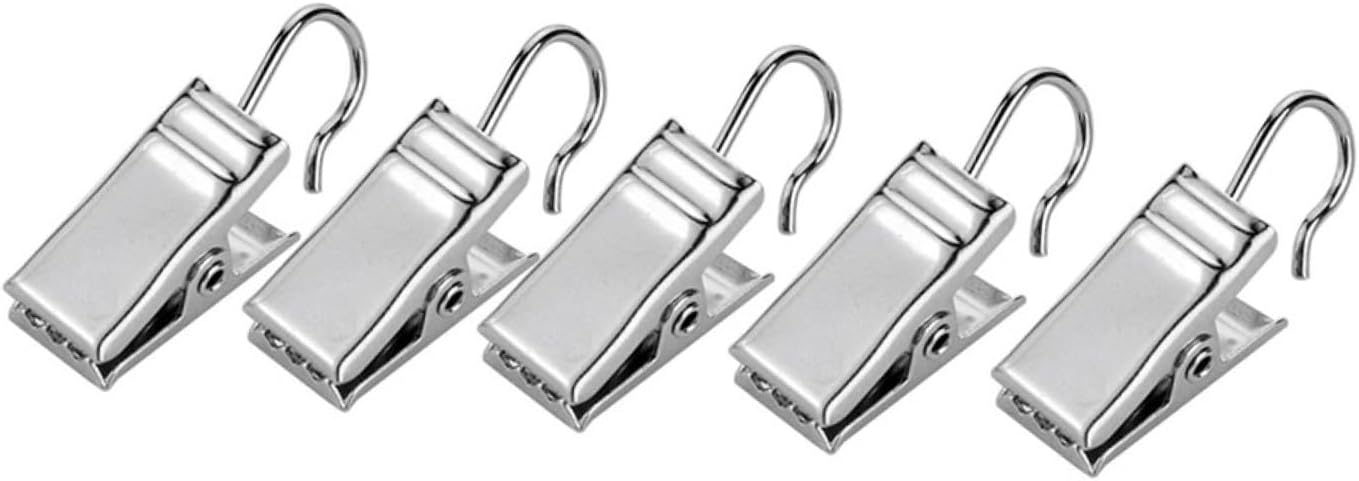 Metal Curtain Clips - 50Pcs Silver Iron Clip Holders for Christmas Lights Photos and Outdoor and Portable Hangers for Party and Tent Use