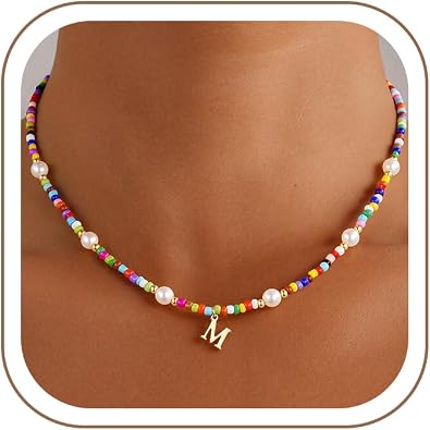 M MOOHAM Initial A-Z Necklace for Teen Girls Kids, Birthday Gifts for Girls