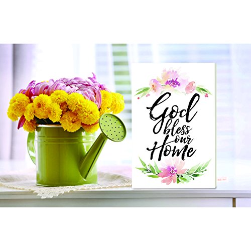 Dexsa God Bless Our Home Wood Plaque With Inspiring Quotes 6"X9" - Elegant Frame Wall & Tabletop Decoration | Easel & Hanging Hook | Christian Family Religious Home Decor Saying | Made In The Usa #TOP1
