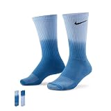 Nike 2 Pack Sports Dri-Fit Moisture Wicking Athletic Crew Socks (X-Large, 2-Tone Blue)