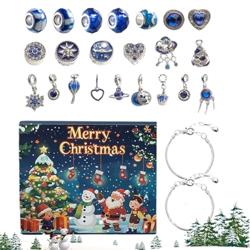 Calendario de Adviento de Joyas con 24 Sorpresas de Pulseras y Collares Navideños para Niñas