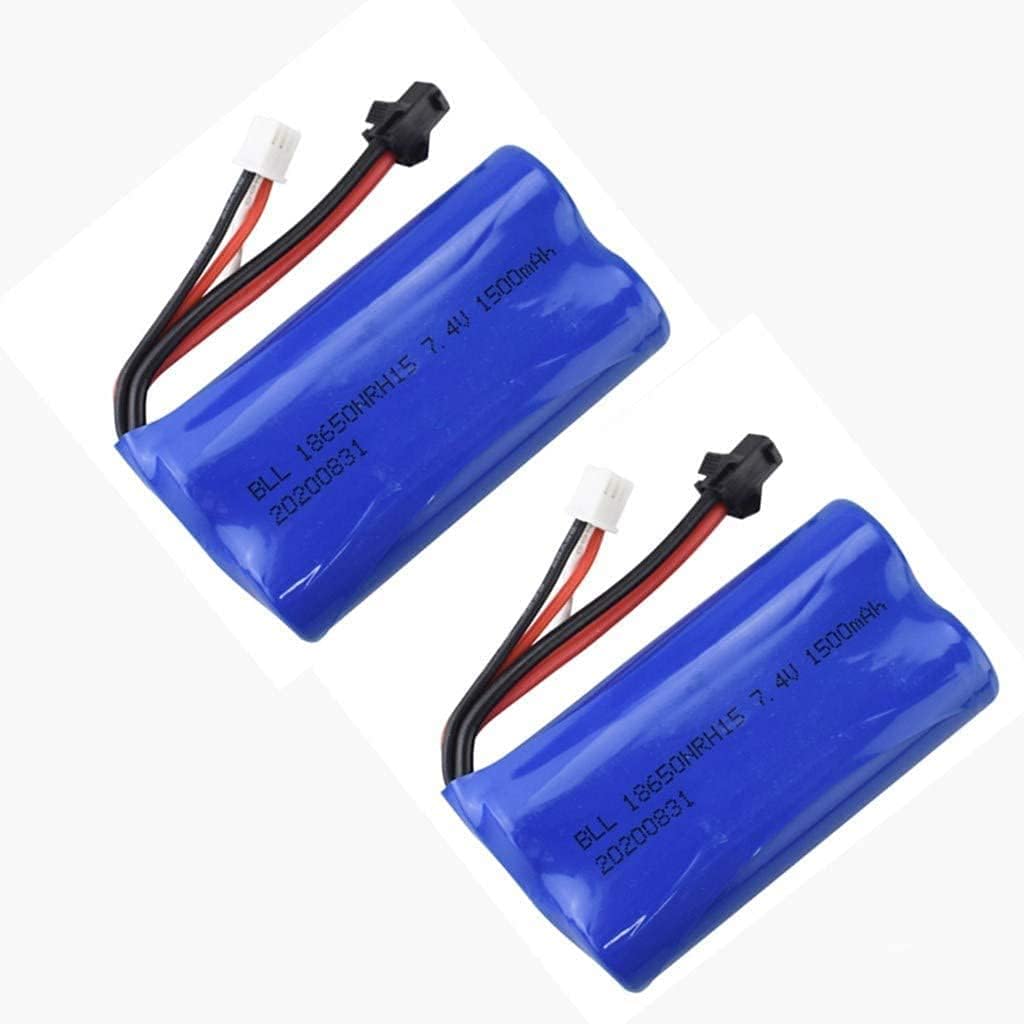 Batterie LiPo 7,4V 1500mAh Pour Bateau RC - Compatible Feilun FT009, UDI009, UDI902, UDI002, AA102 - Lot De 2