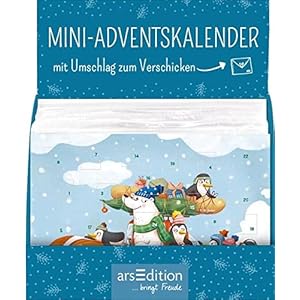 Display Mini-Adventskalender mit Umschlag zum Verschicken: Fröhliche Weihnachten. Mit 4 x 9 Ex.