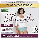 Depend Silhouette Incontinence Underwear, Small (26–34" Waist), Maximum Absorbency, 16 Count