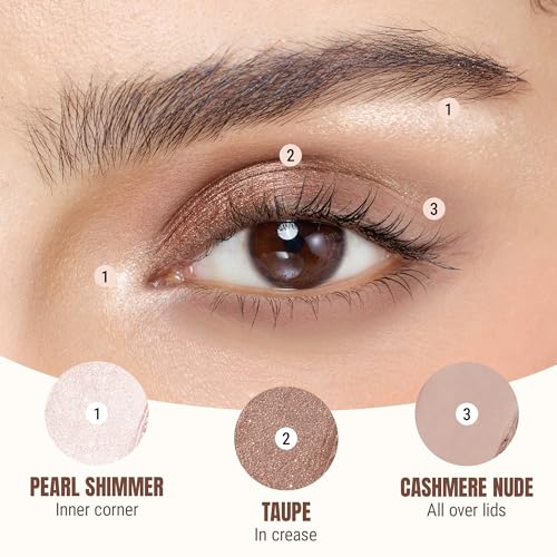Exmiloo Cream Eyeshadow Stick Set, 3 Colors-Waterproof Long Lasting Eye Shadow Sticks with Shimmer & Matte Finish, Neutral Shades for Everyday Eye Looks, Vegan & Cruelty-Free