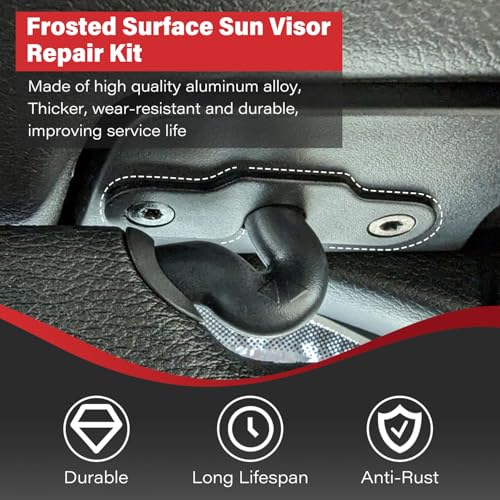 GZZTORES Sun Visor Repair Kit, Compatible with Wrangler JK/JL/Wrangler/Gladiator Heavy Duty Sun Visor Clip (Frosted Surface)