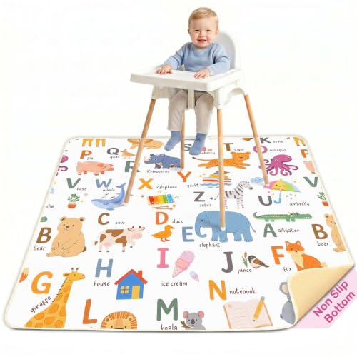 Basumee Splat Mat for Under High Chair, Waterproof &amp; Mess-Proof Floor Mat