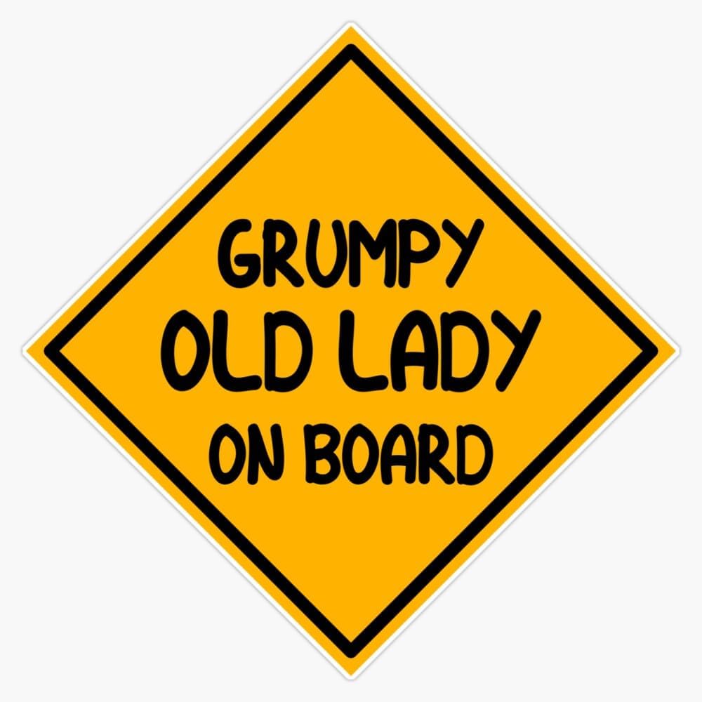 Amazon.com: Grumpy Old Lady On Board Vinyl Sticker Waterproof Bumper ...