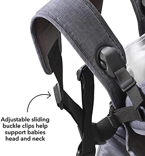 Nuby Newborn Baby Carrier  Ergonomic Design | Easy Adjustable | Lightweight | Suitable from Birth (Dark Grey)