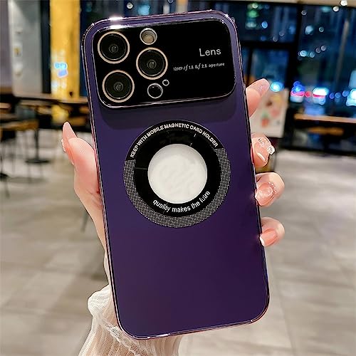 Coque antichoc pour iPhone 14 Pro Max en verre trempé protection slim matte violette
