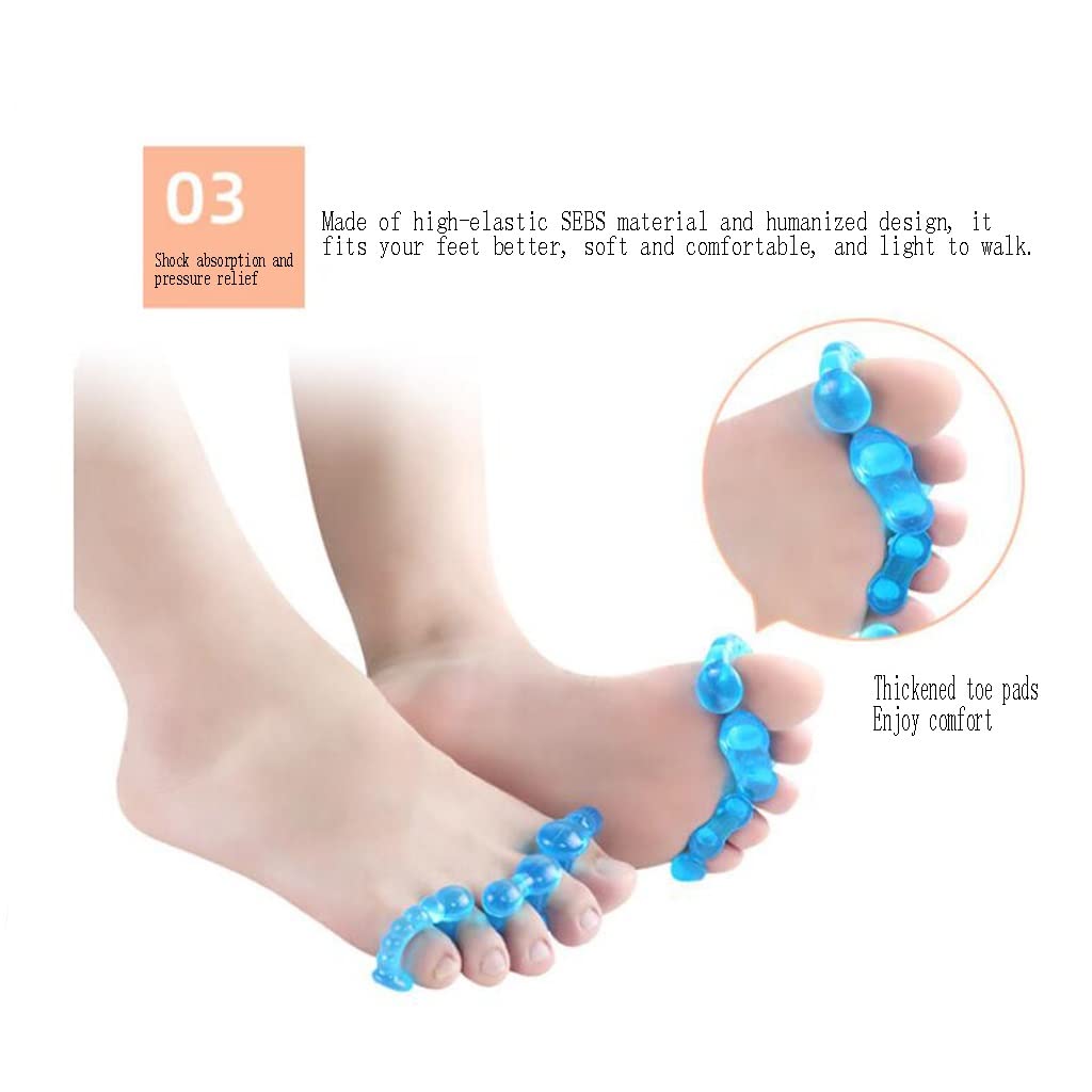 Separadores de dedos, separador de dedos, separador de dedos de gel, separador de dedos, adecuado for hombres y mujeres, dedos relajantes, pedicura, alivio de juanetes, alivio rápido del dolor de dedo