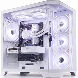 ionz Gaming PC - Desktop Computer, Ryzen 5 5600, NVIDIA RTX 5060, 16GB RAM 1TB NVMe SSD, Windows 11, 240 mm AIO, 600W 80+ PSU, WiFi, DS360 - White
