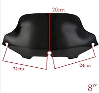 Vista 2 de Motocicleta Parabrisas Negro de Carenado de 8" Pantalla para Harley Electra Street Glide FLHX Touring 1996-2013