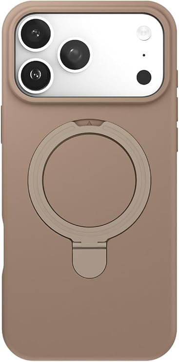 CONSTRAIN Apple iPhone 18 Pro Max ve iPhone 17 Pro Max İçin Halka Standlı Esnek Silikon MagSafe İle Uyumlu Telefon Kılıfı Arka Kapak - Kahverengi