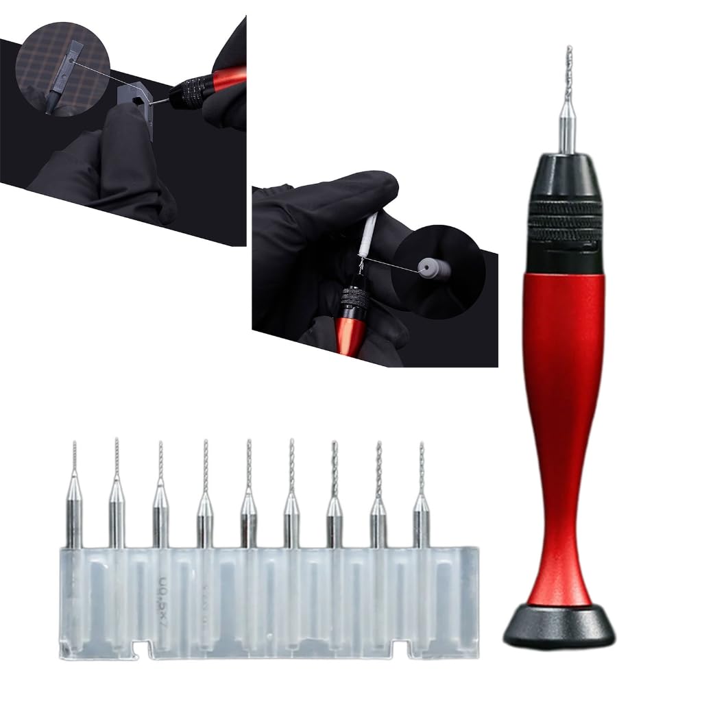 Precise Aluminum Alloy Hand Drill For 0.3-3.2MM Bit Fine Detail Model Work Creative Craft Projects Building Hobby Tool