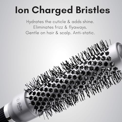 Image of Beaute Secrets Professional Round Brush for Blow Drying Ceramic Ion Thermal Barrel Brush for Precise Styling and Maximum Volume - Lightweight Round Hair Brush for Manageable Hair 25MM