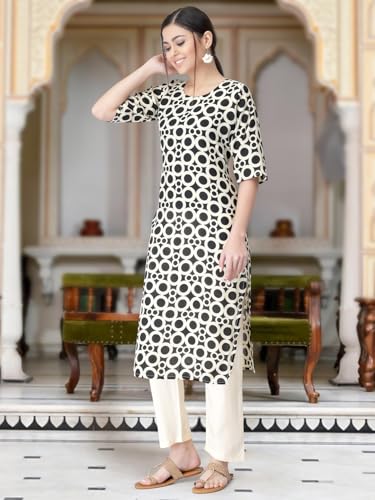 Image of Tee Projekt Versatile Crepe Kurti & Pant Set for Women Printed Kurta Set