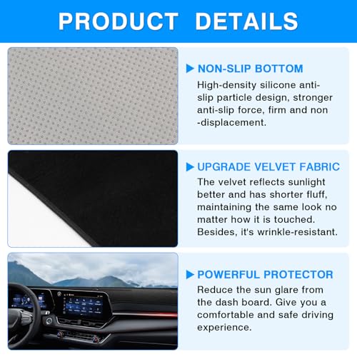 Image of Autorder Dashboard Cover Mat for 2025 2026 Chevy Chevrolet Equinox Accessories Dash Cover Upgrade Velvet Dash Mat UV Rays Protector(Not for Chevrolet Equinox EV)