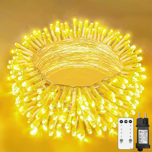 Lichterkette Außen 15M 150 LED Lichterkette Weihnachtsbaum Außen EU...